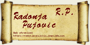 Radonja Pujović vizit kartica